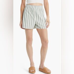NWOT Madewell Pull-On Shorts Green Stripe - XS